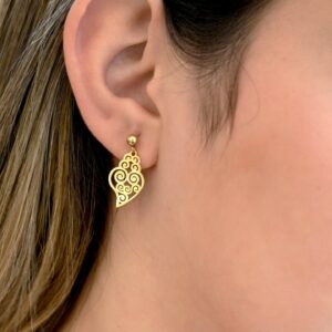Boucles d\'oreilles en acier coração de viana GB Ref.: E022