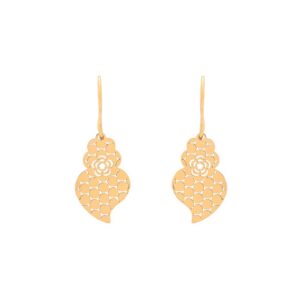 boucles d'oreilles en acier coração de viana texture gb ref.: ehh98 dore