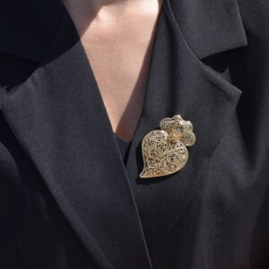 broche semi précieuse coração de viana gb ref.: h014